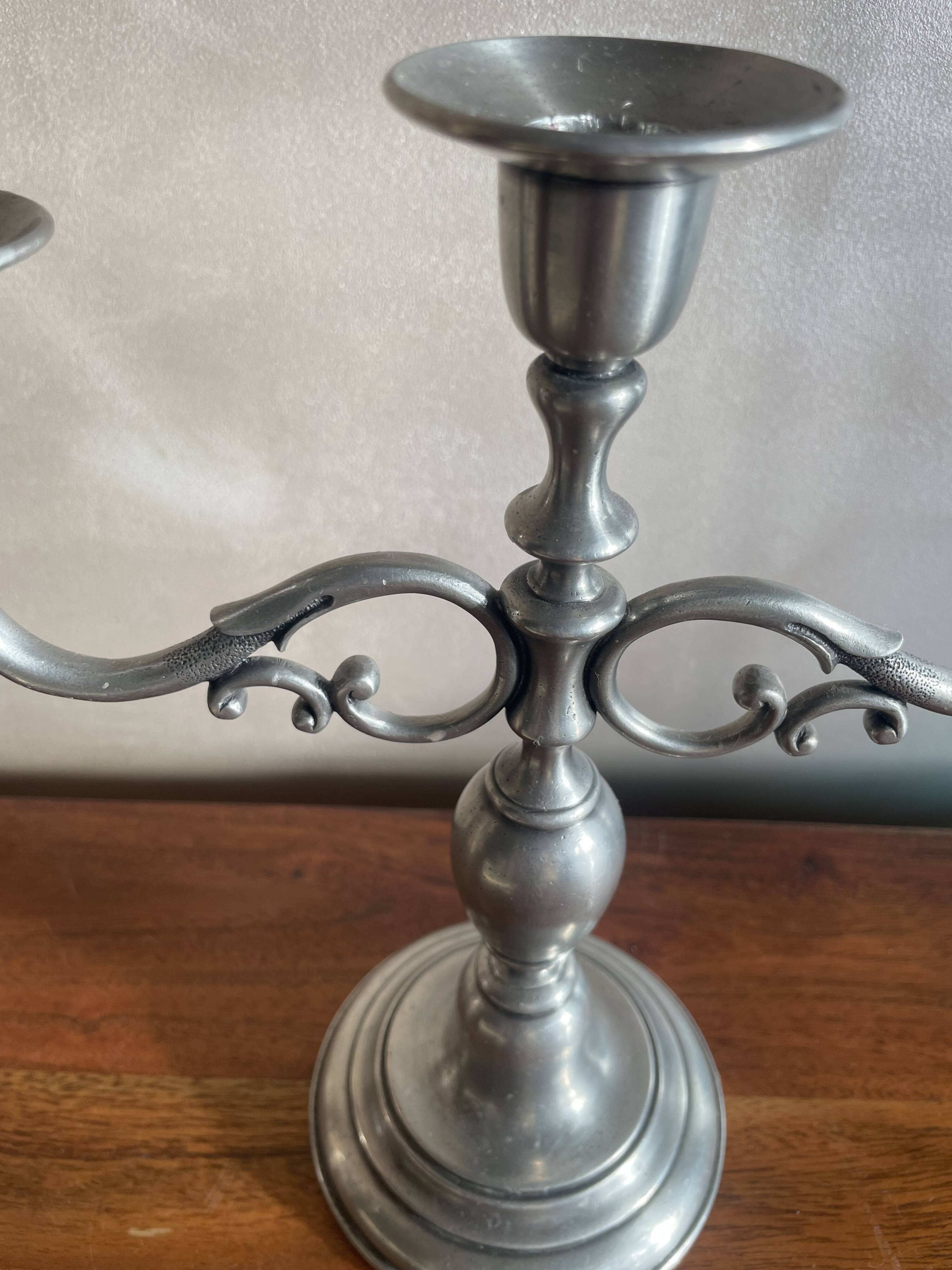 Pewter candle holder