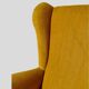 Mid-Century Three Seats Velvet Yellow Sofa, in the style of Gio Ponti