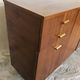 Vintage enfilade 1960-1980's blond walnut veneer handles brass