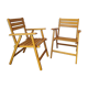 Paire de fauteuils de jardin pliants pieds compas Dejou