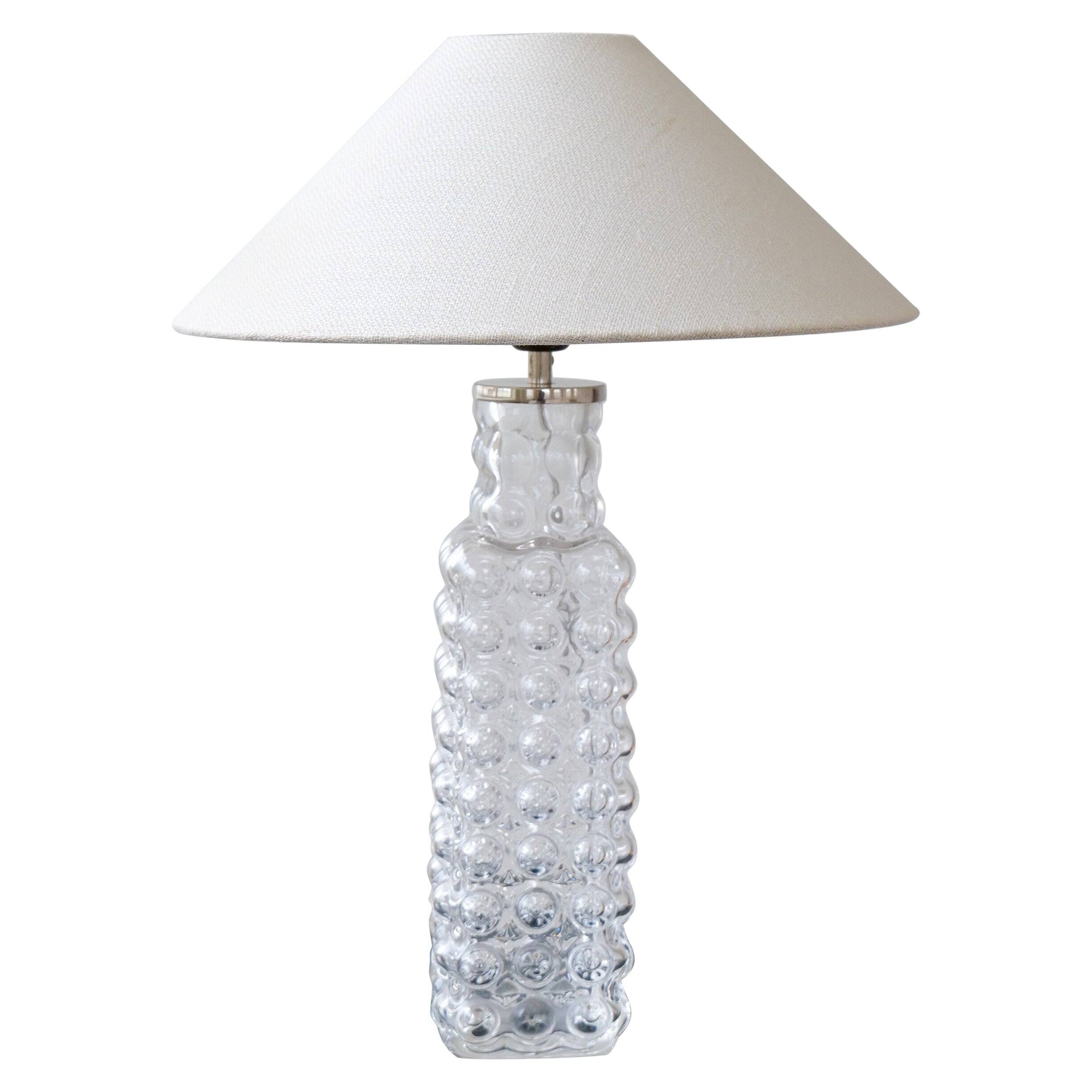 Rare Midcentury Modern crystal bubble table lamp by Orrefors Carl Fagerlund.