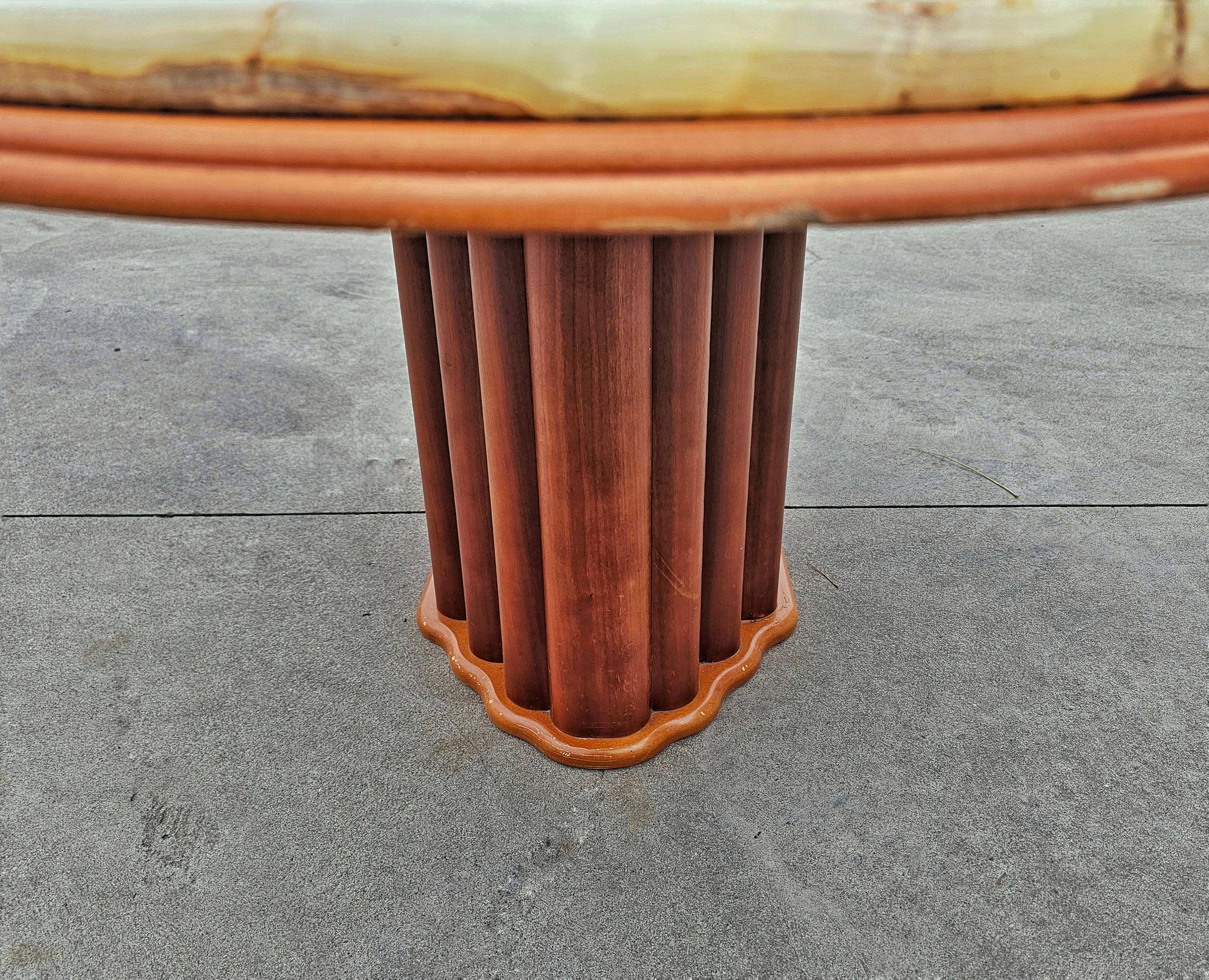Art Deco coffee table with onyx top by Hohnert Design 1970s