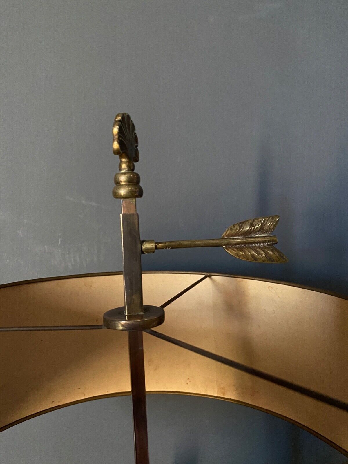 Lamp bouillotte bronze lampshade in sheet style empire mid-twentieth