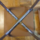 Paire de tabourets vintage LM en skaï marron