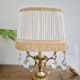 Gilt bronze bouillotte lamp with crystal drops, Empire style