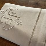 Old embroidered sheet. J F