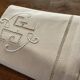 Drap ancien brodé.J F