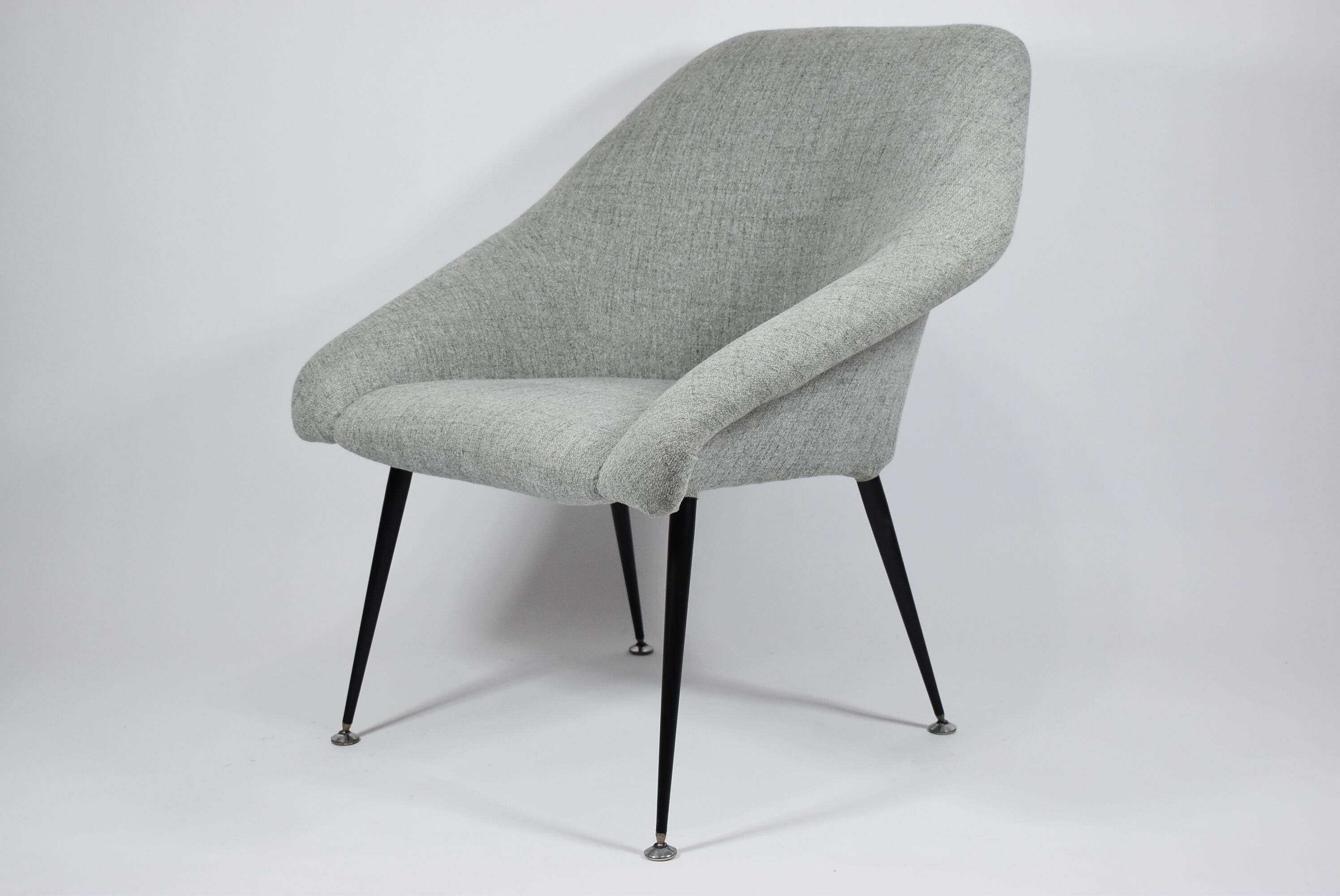 Fauteuil Eva, restauré, années 1960, gris