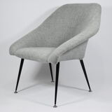 Fauteuil Eva, restauré, années 1960, gris