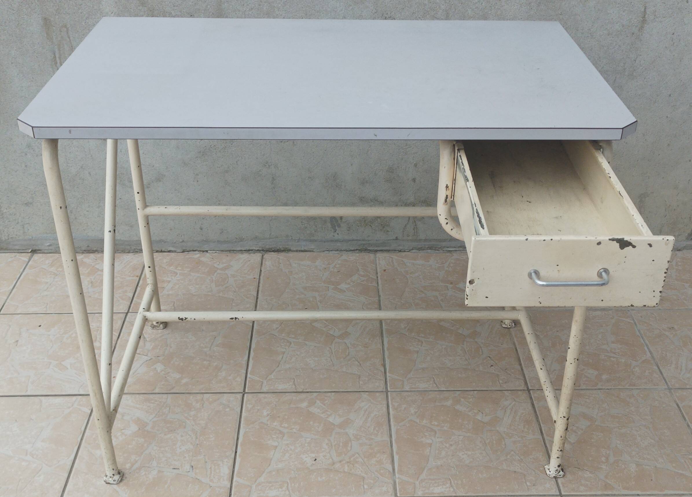 High industrial metal and formica work table