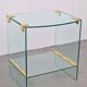 Vintage Regency Brass and Glass Side Table, 1970s
