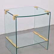 Vintage Regency Brass and Glass Side Table, 1970s