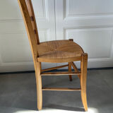 Straw and wood farm chair