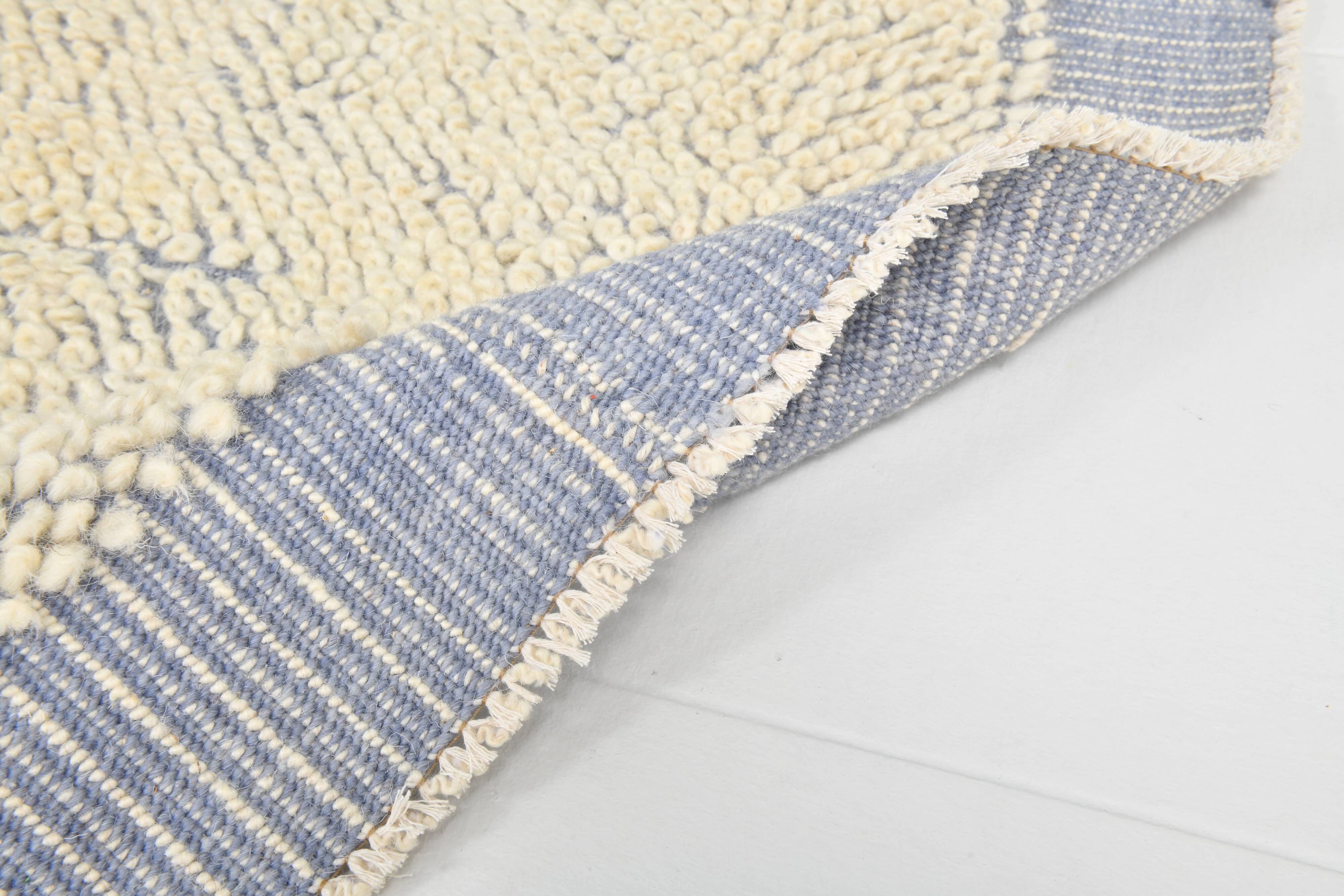 8x10 Blue & Beige Large Vintage Kilim Rug, 250x298Cm