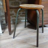 Wood and metal workshop stool