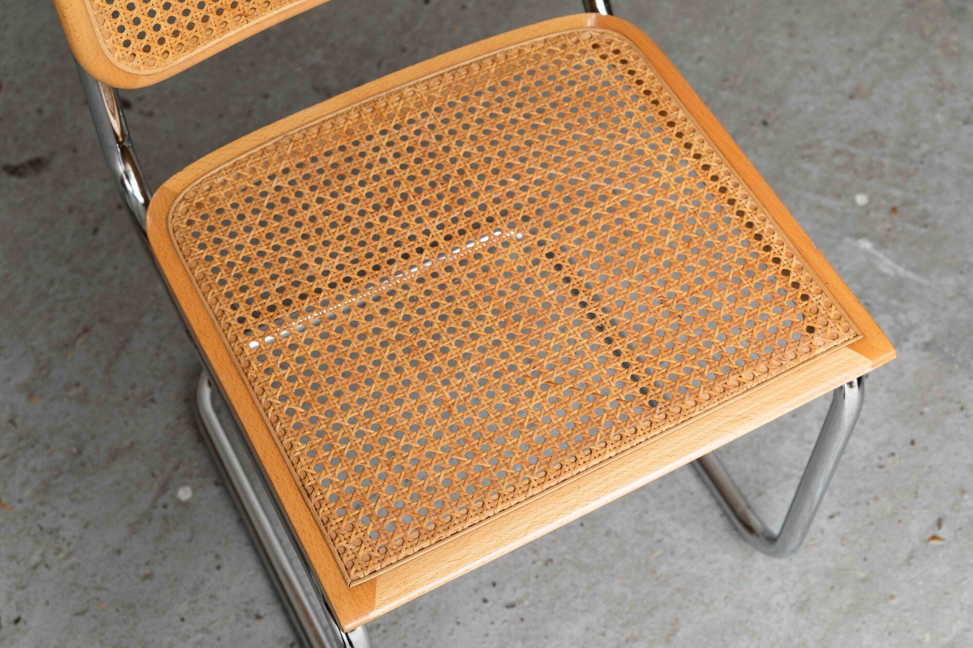 Set of 7 'Cesca' dining chairs by Marcel Breuer.