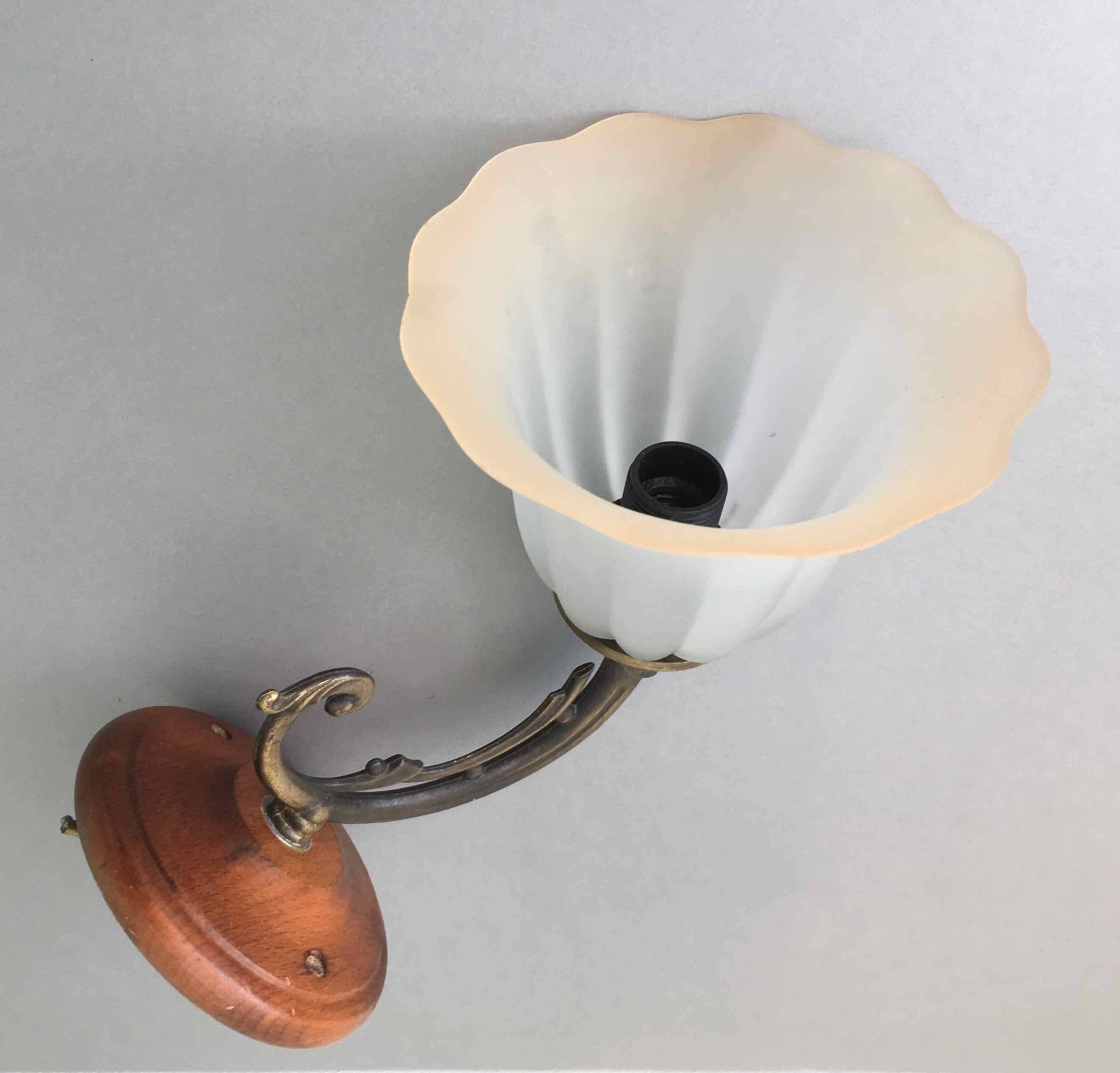 Frosted glass tulip wall light