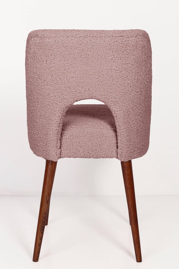 Chaise coquille en bouclé rose, années 1960