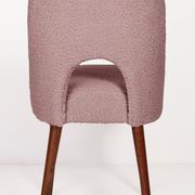 Chaise coquille en bouclé rose, années 1960