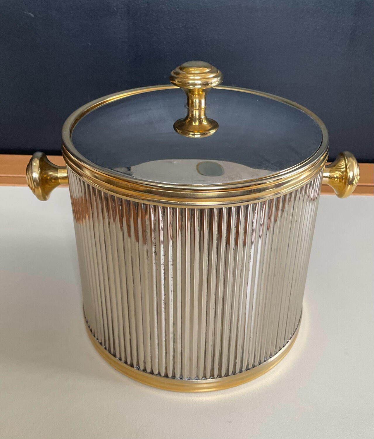 Vintage ice bucket from the 1970s.