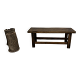 Old restored oak workbench