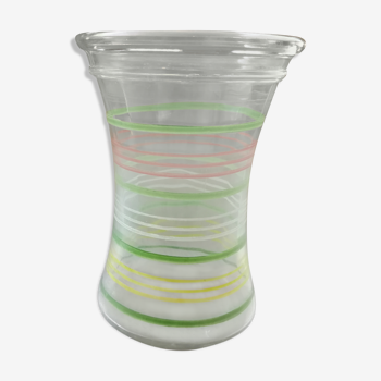 60' moulded glass vase with coloured stripes