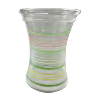 60' moulded glass vase with coloured stripes