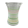 Vase en verre moulé à rayures colorées 60'