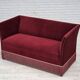 1970s, Danish 2-seater sofa, cherry-red furniture velour.