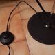 Authentic 70s floor lamp with 2 adjustable black lampshades