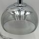 Lampe à suspension Space Age en métal chromé et plexiglas fumé, années 1970