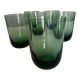 Set de 6 verres gobelets XL 1960 en verre vert