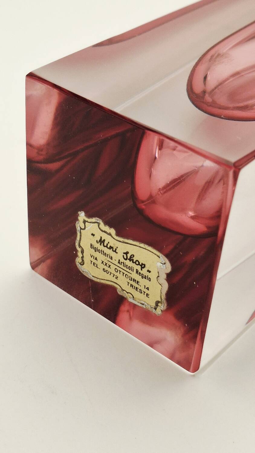 70s cubic sommerso vase