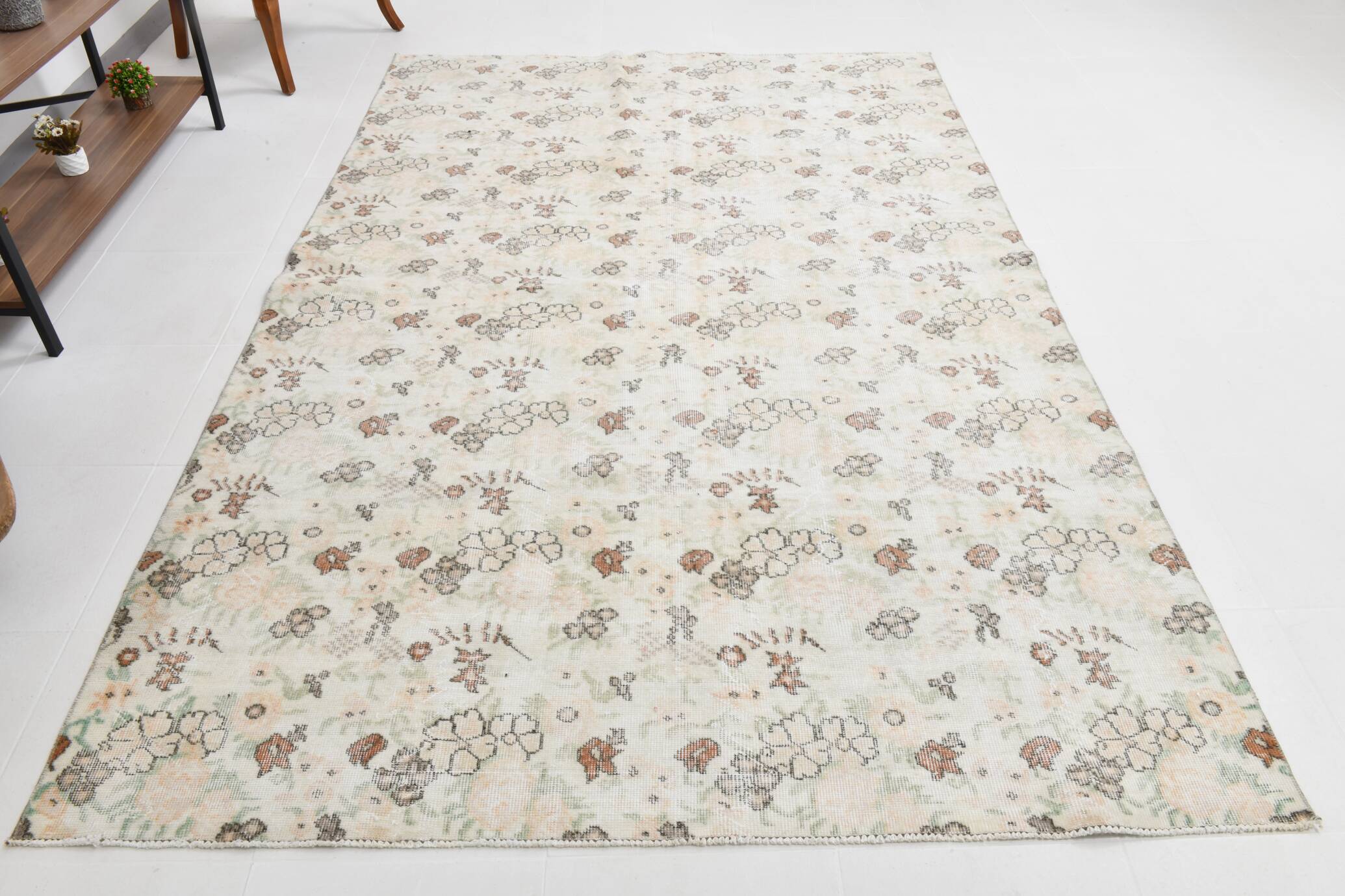Tapis vintage en laine tapi beige 286x186