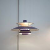 Danish Pendant Lamp PH5 by Louis Poulsen in purple color