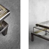 Vintage Mid Century Modern Coffee Table with Glass Case by Maison Jansen