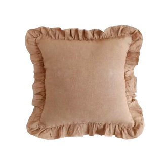 Beige ruffle cushion