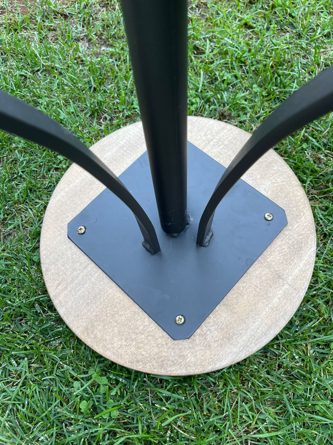 Wood and metal stool