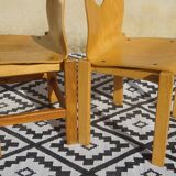 Light wood post-formed chairs, the 2.