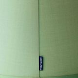 Royal Delft blue ceramic lamp, 1971, new pistachio silk shade.