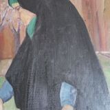 Elena Brugo (born in 1938) oil on paper 1986 "end of market"