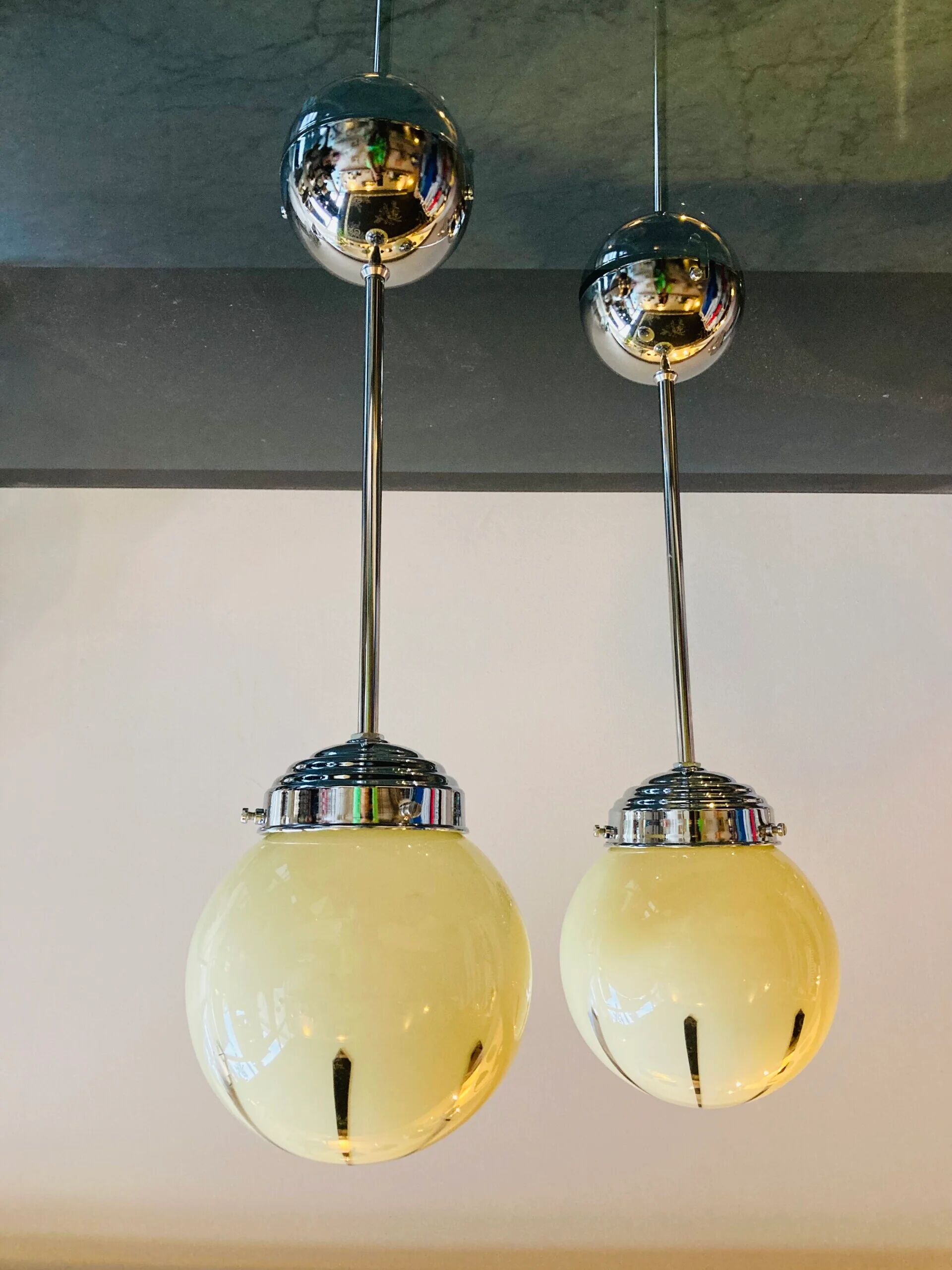 Art deco pendant lamp set, 1930s