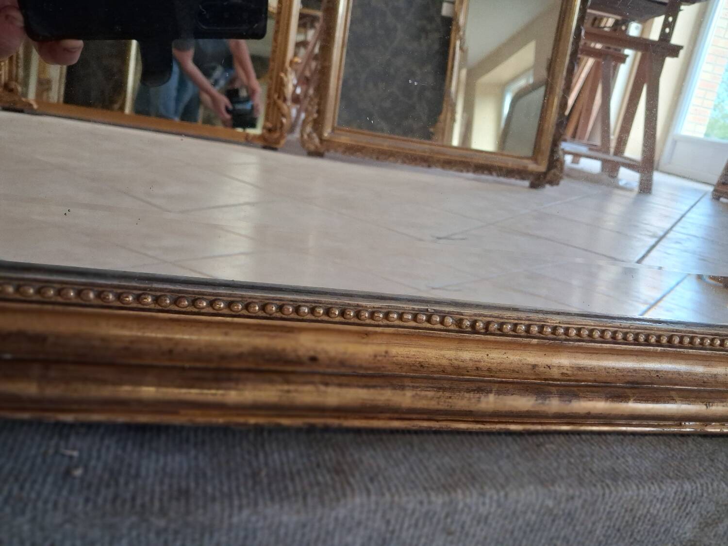 Napoleon III period mirror 220 x 125