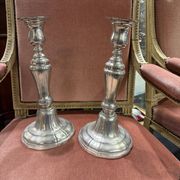 Pair of metal candlesticks