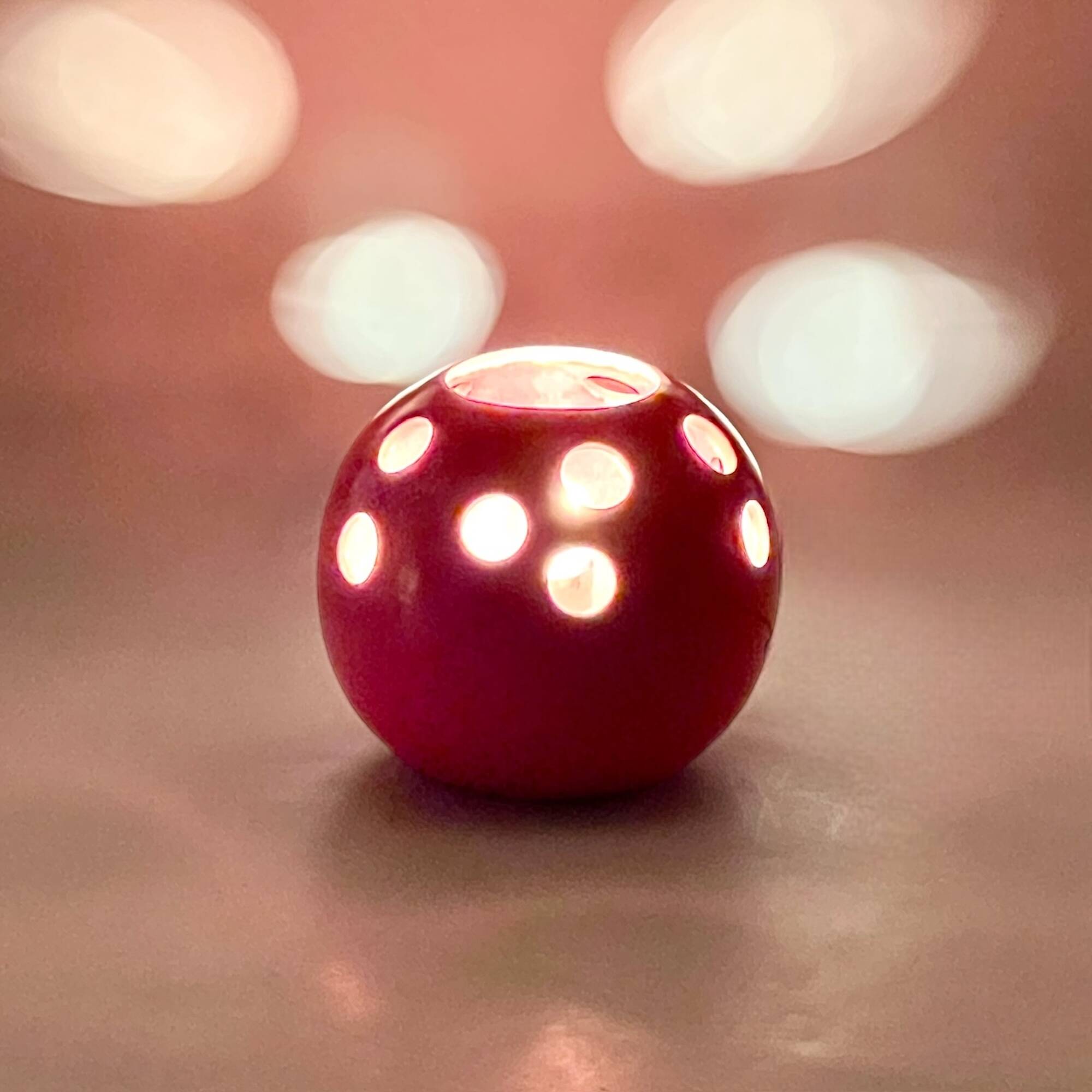 Vintage Red Ceramic Lamp Handcrafted in Italy, 1970s