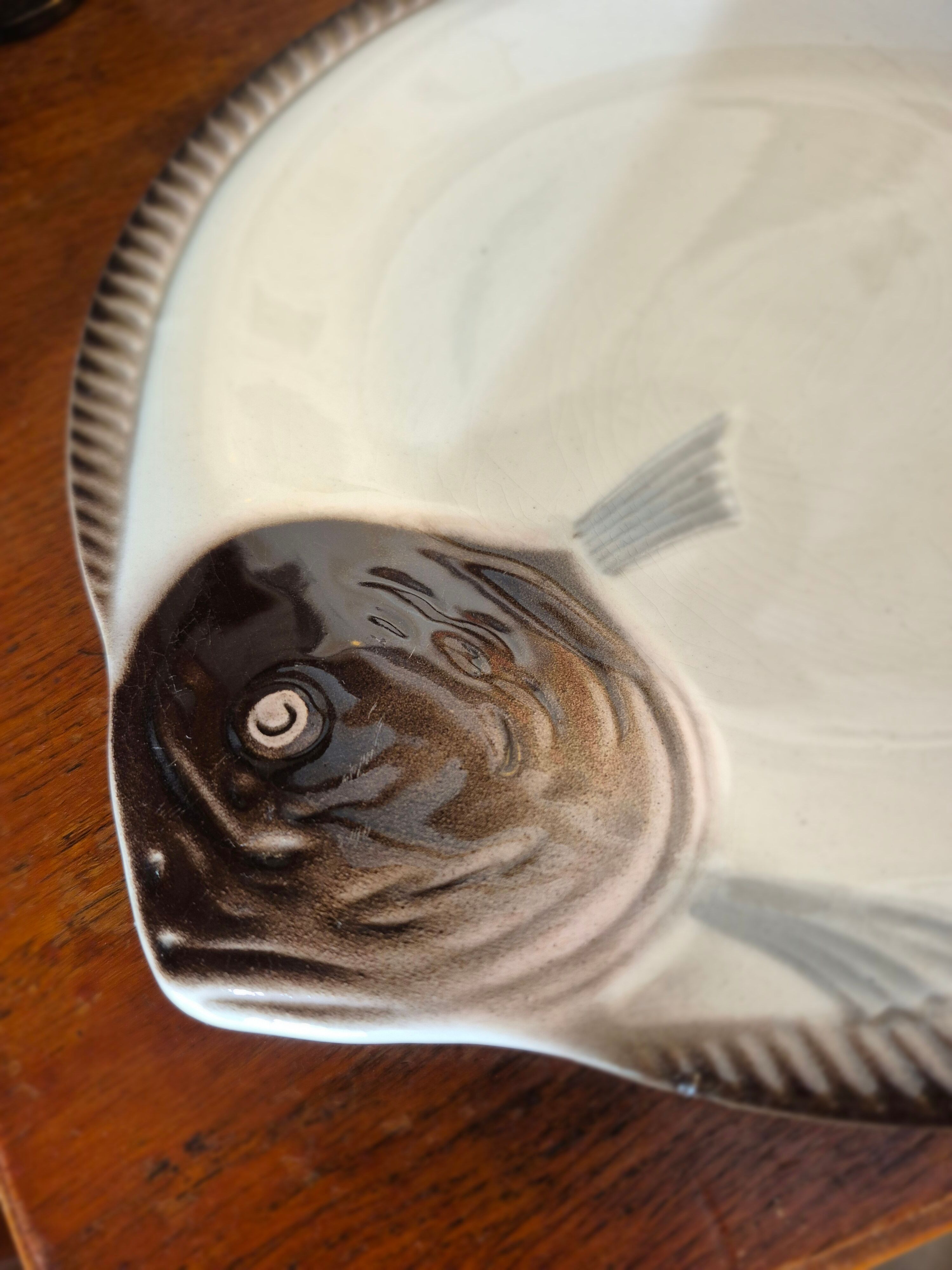 3 vintage fish plates Longwy Copenhagen