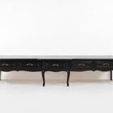 Buffet bas noir de style Louis XV français du XXe siècle