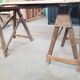Old table on trestles