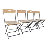 4 folding wooden and metal chairs proloisirs