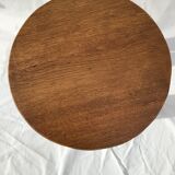 Round stool solid oak rectangular feet